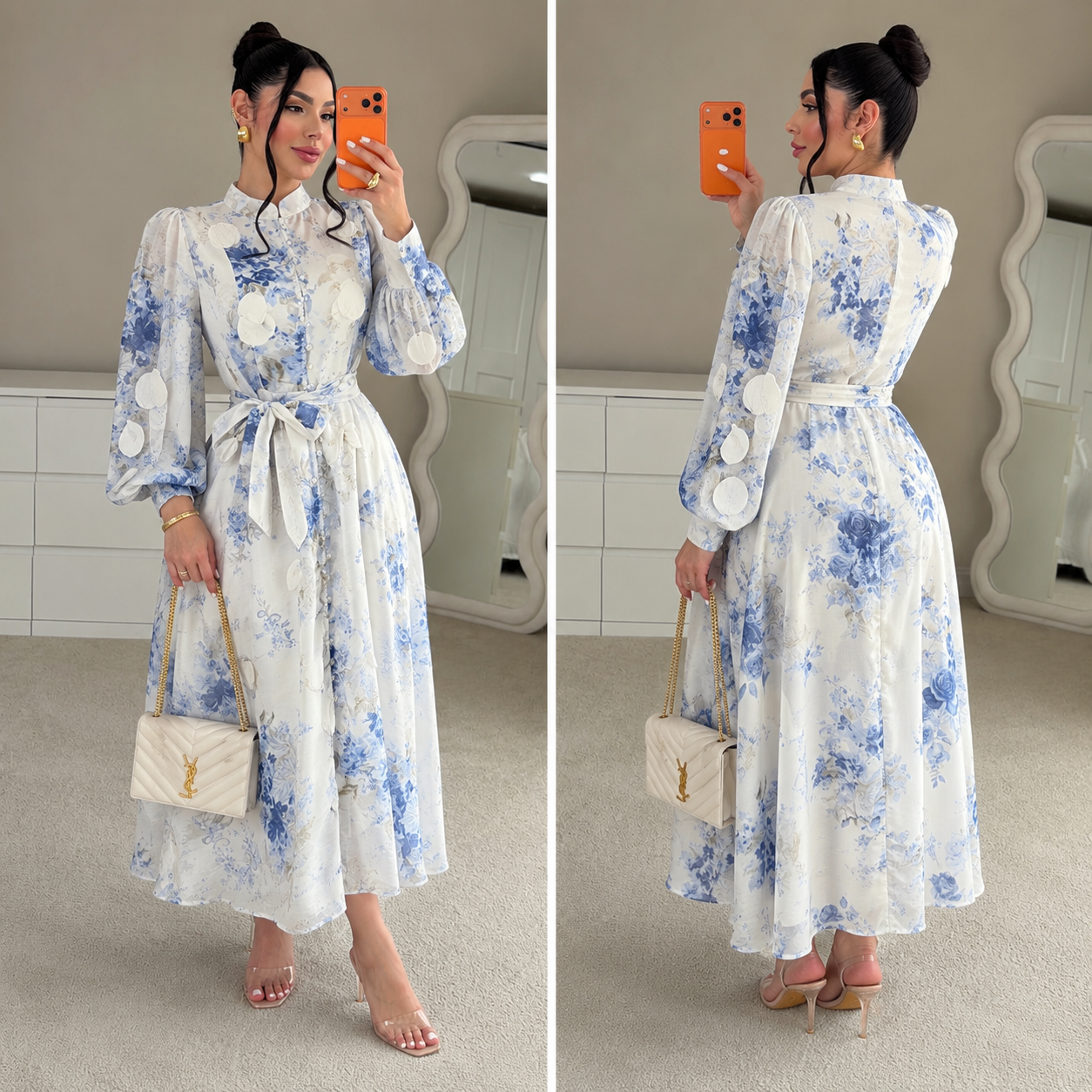 Vestido azul pétalos ✨🤍💙