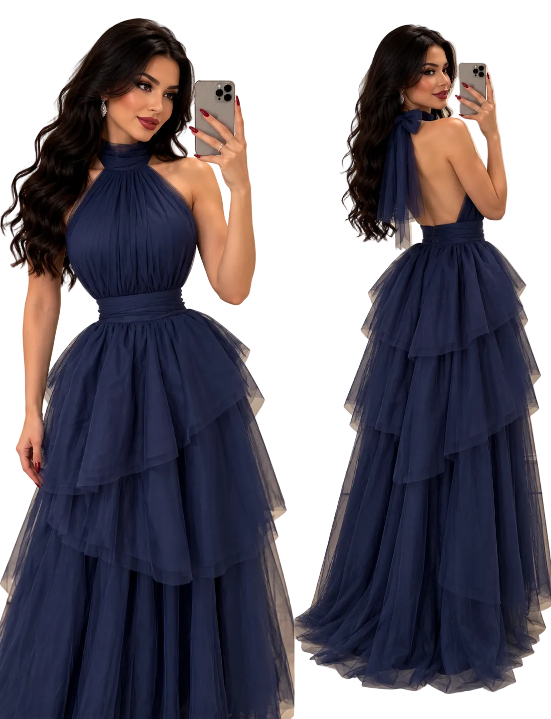Vestido azul marino tulle 💙