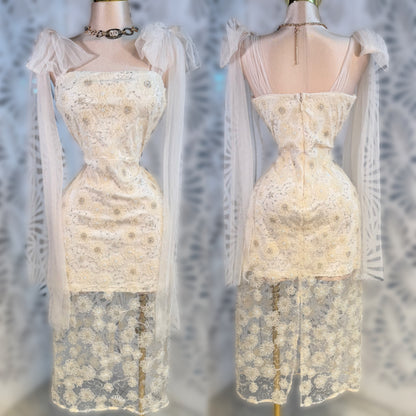Vestido ivory bordado lentejuelas y canutillo ✨🤍