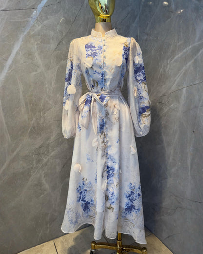 Vestido azul pétalos ✨🤍💙