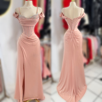 Vestido rosa corset pedrería ✨🩷