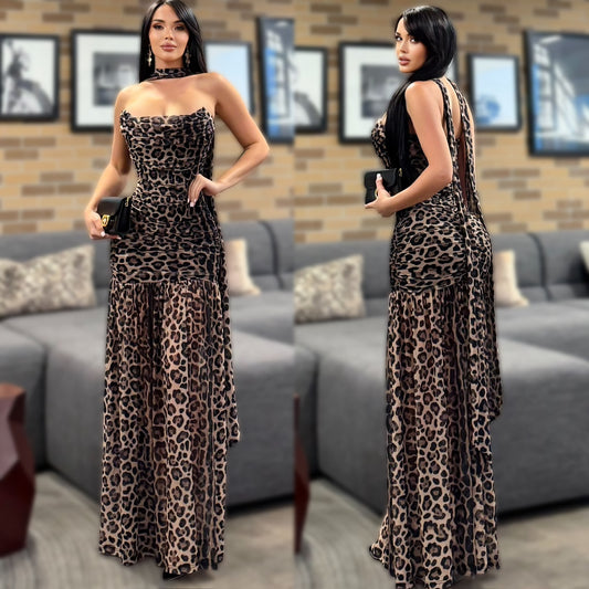 Vestido animal print mesh 🤎