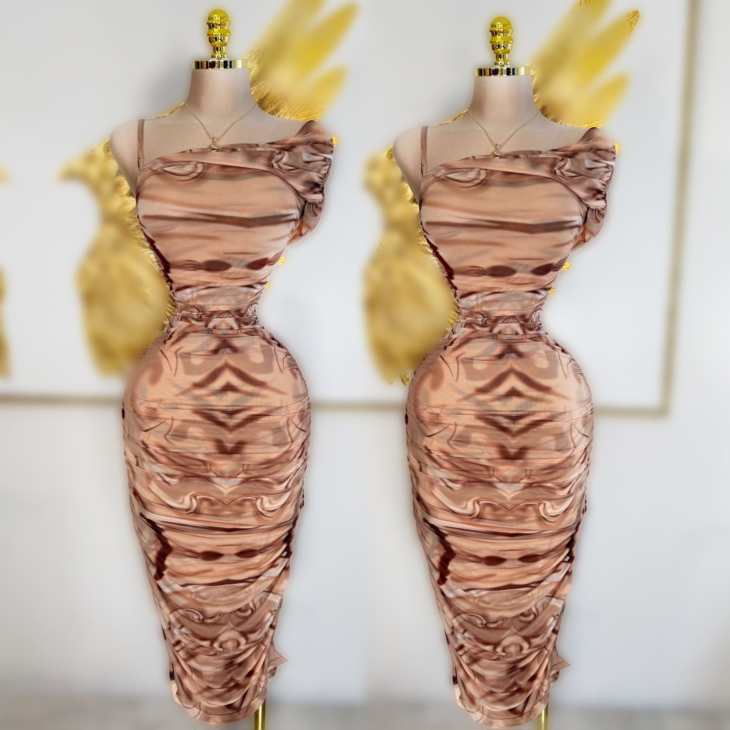 Vestido mesh cappuccino 🤎