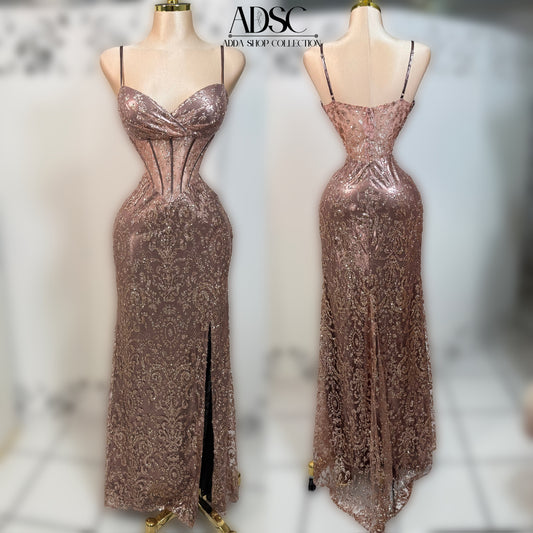 Vestido rose gold glitter ✨