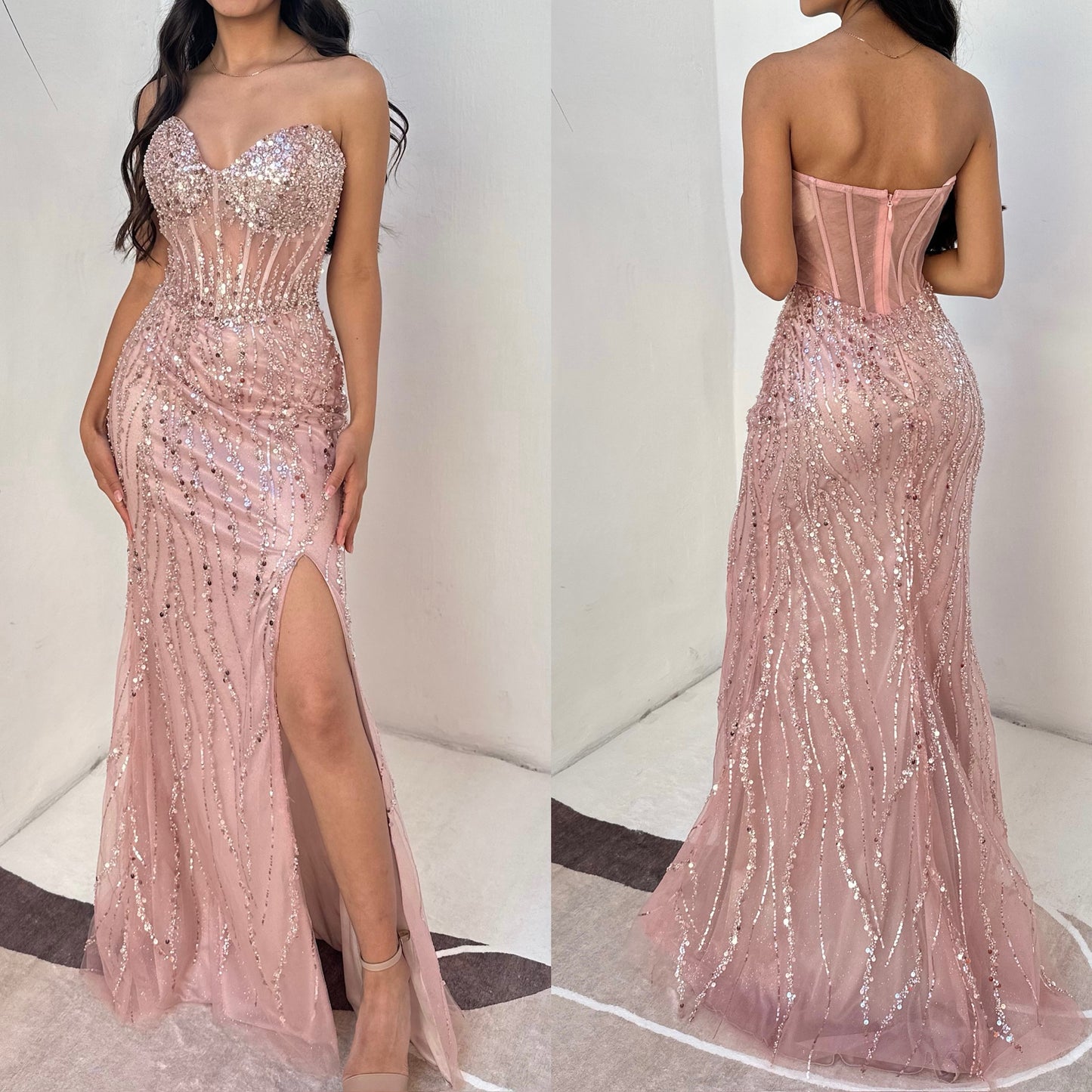Vestido rosa lentejuelas 🩷