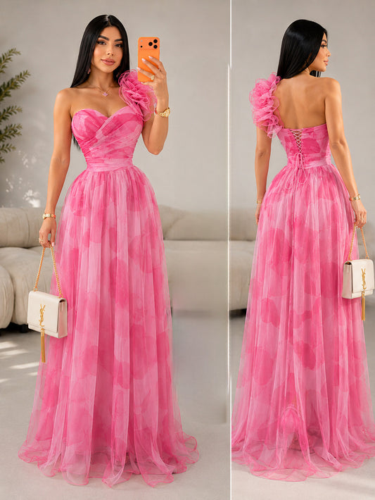 Vestido rosa tulle escarola 🩷