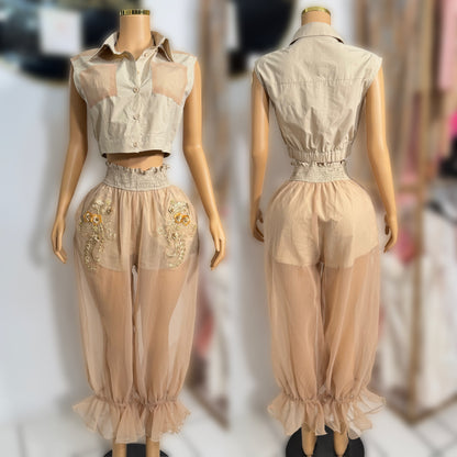 Conjunto beige bordado ✨