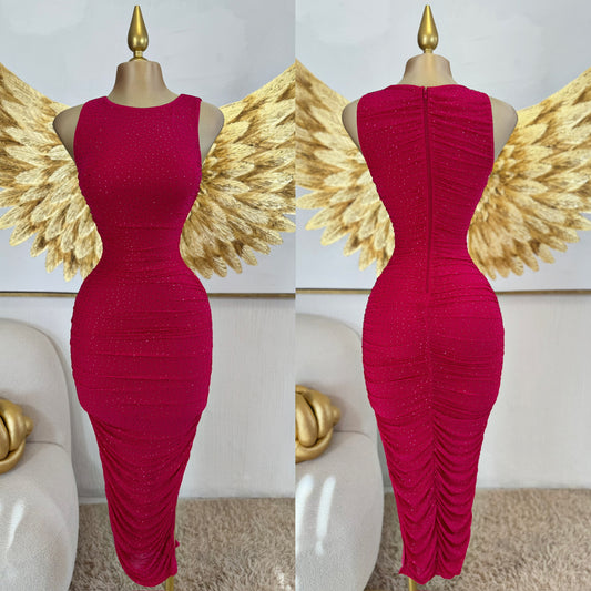 Vestido rosa pedrería ✨
