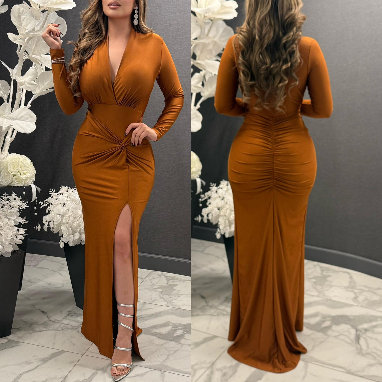 Vestido chedrón licra 🤎
