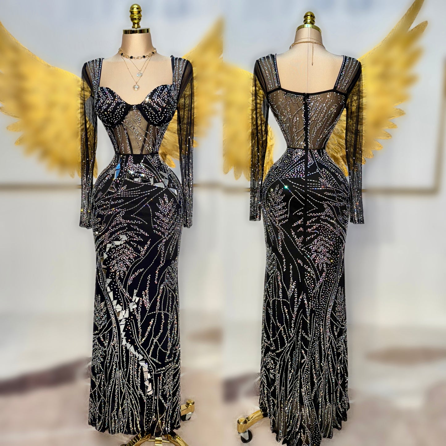 Vestido negro espejos ✨🖤