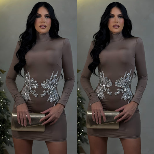 Vestido mocca pedrería ✨🤎