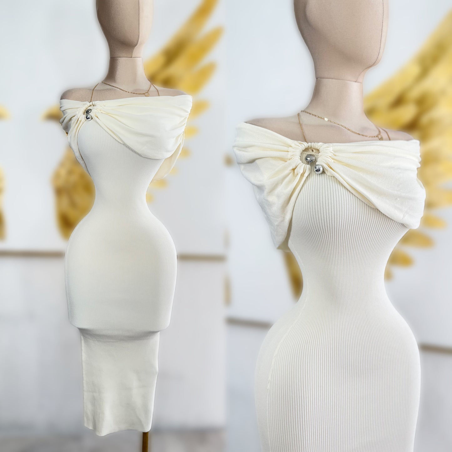 Vestido beige licra