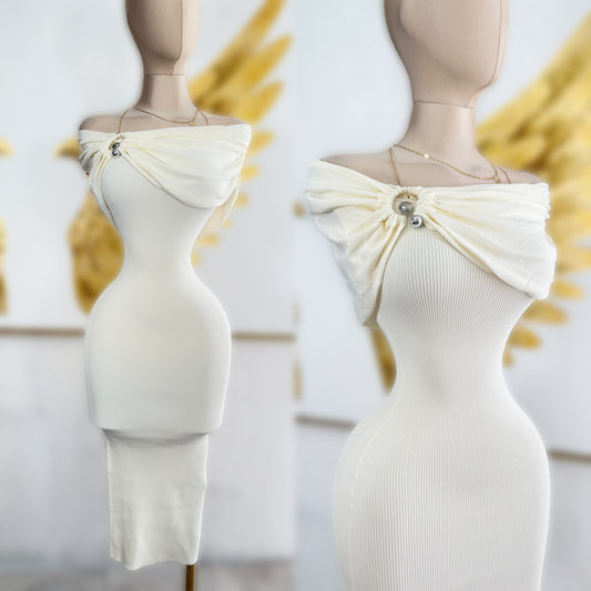 Vestido beige licra