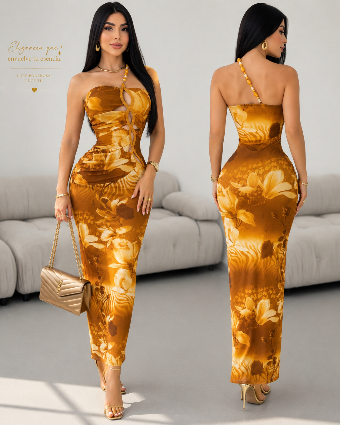 Vestido amarillo y naranja mesh 🧡💛