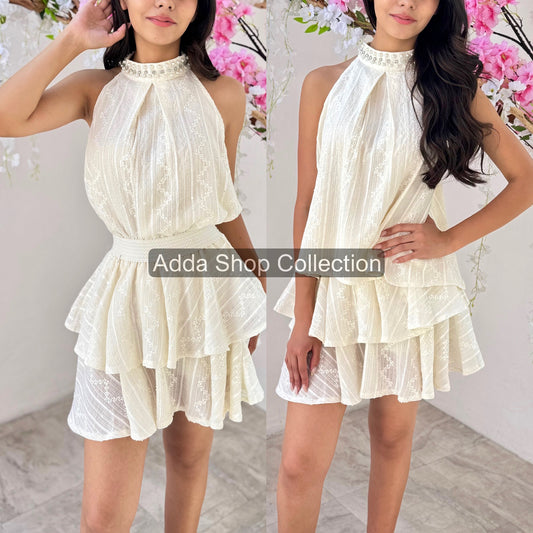 Set beige pedrería y lentejuelas ✨