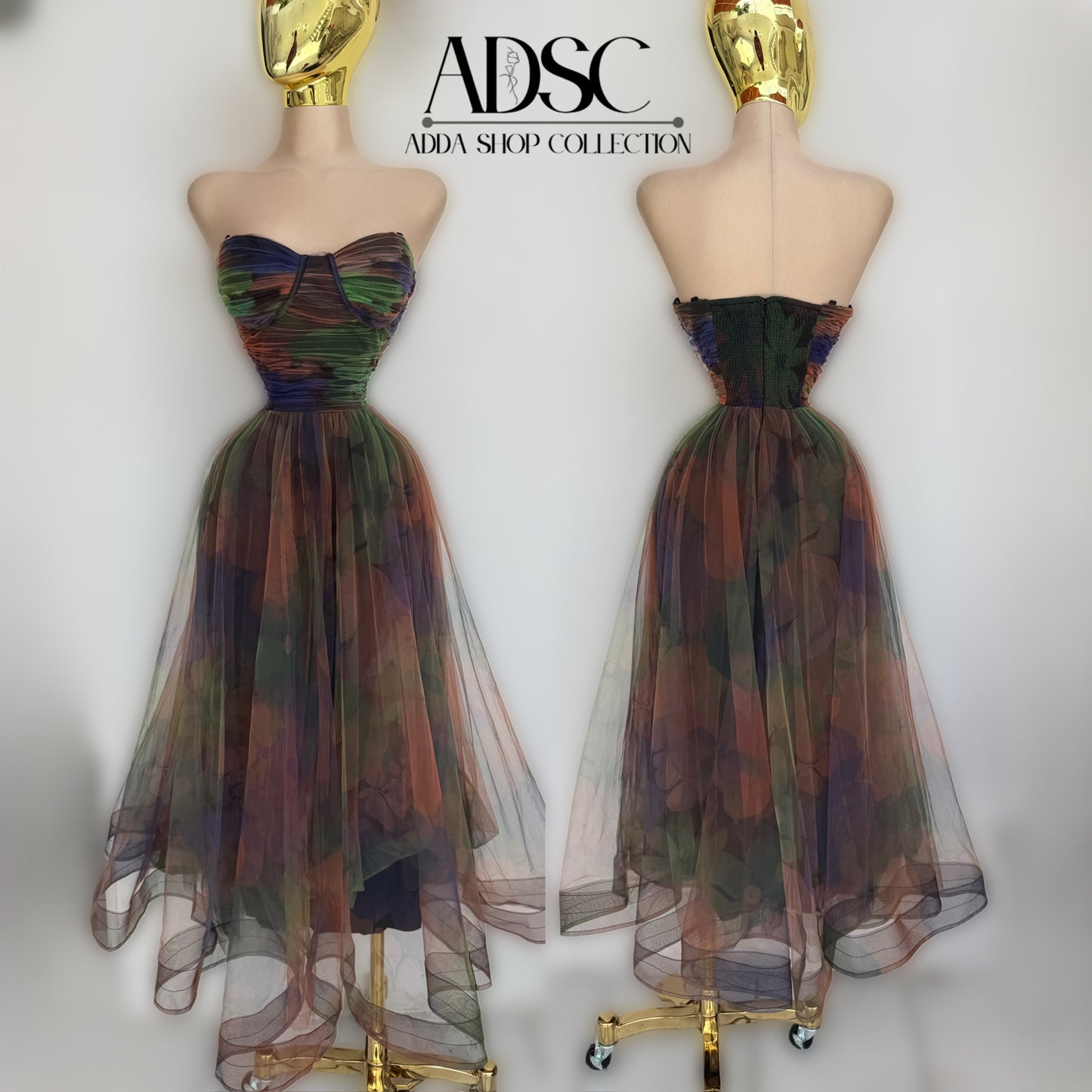 Vestido tulle multicolor 💚