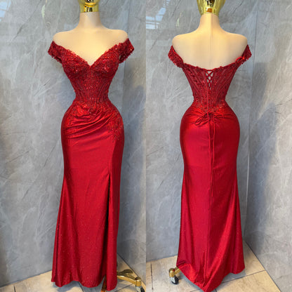 Vestido rojo glitter corset