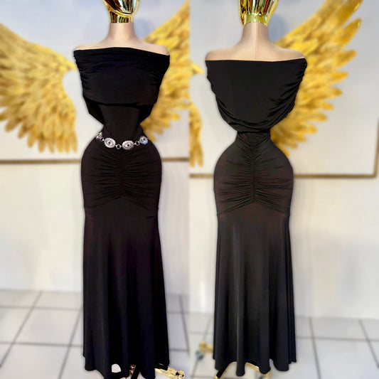 Vestido negro licra campesina 🖤