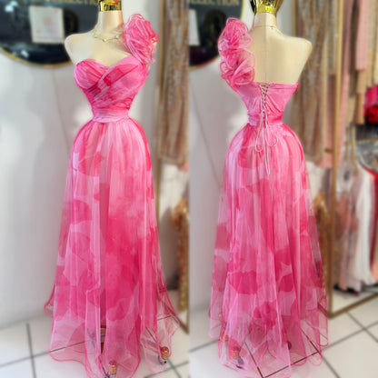Vestido rosa tulle escarola 🩷