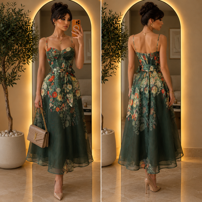 Vestido verde flores 🌺