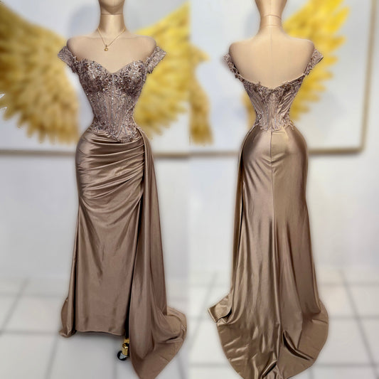 Vestido satín champagne ✨