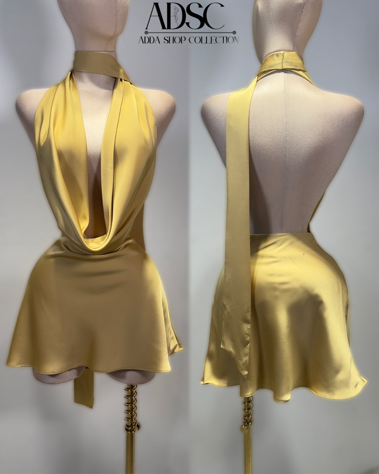 Vestido dorado satín 💛