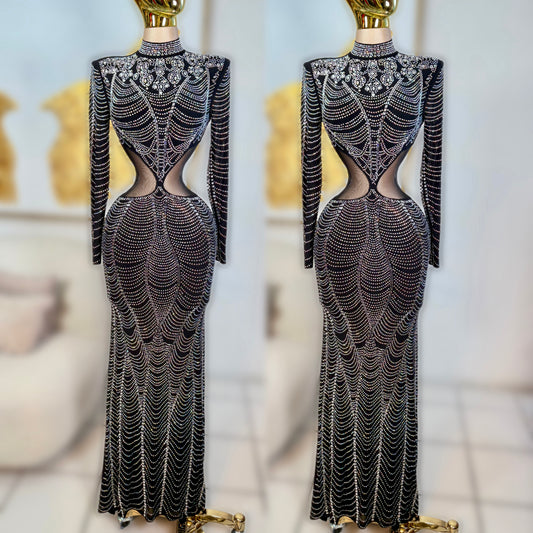 Vestido negro pedrería 🖤