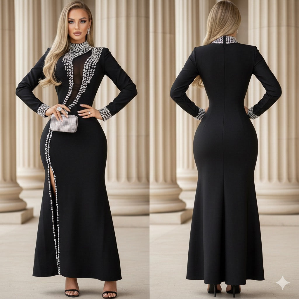 Vestido negro bandage pedrería 🖤✨