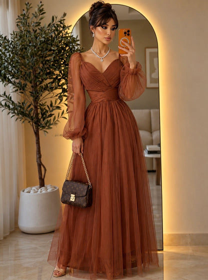 Vestido café tulle 🤎
