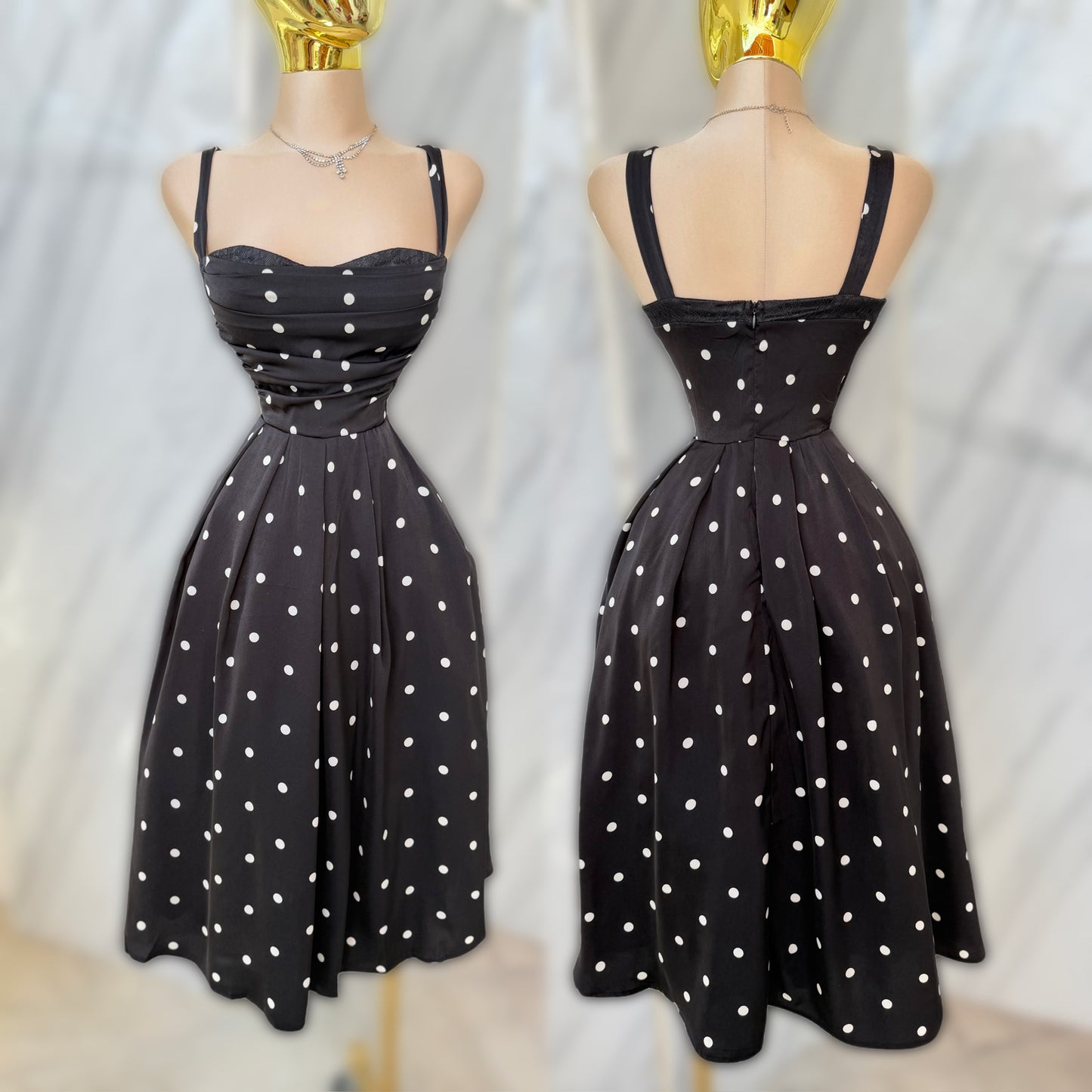 Vestido negro lunares 🖤 satin