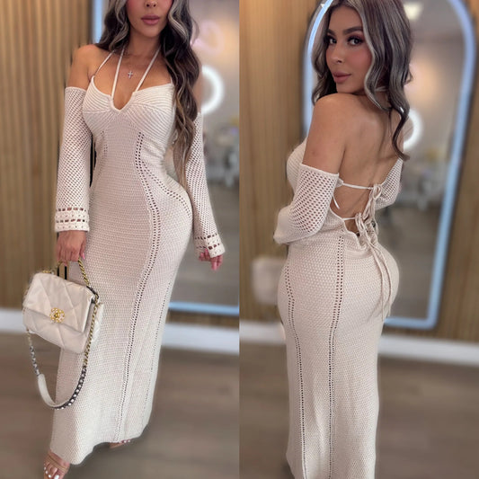 Vestido crochet beige ✨