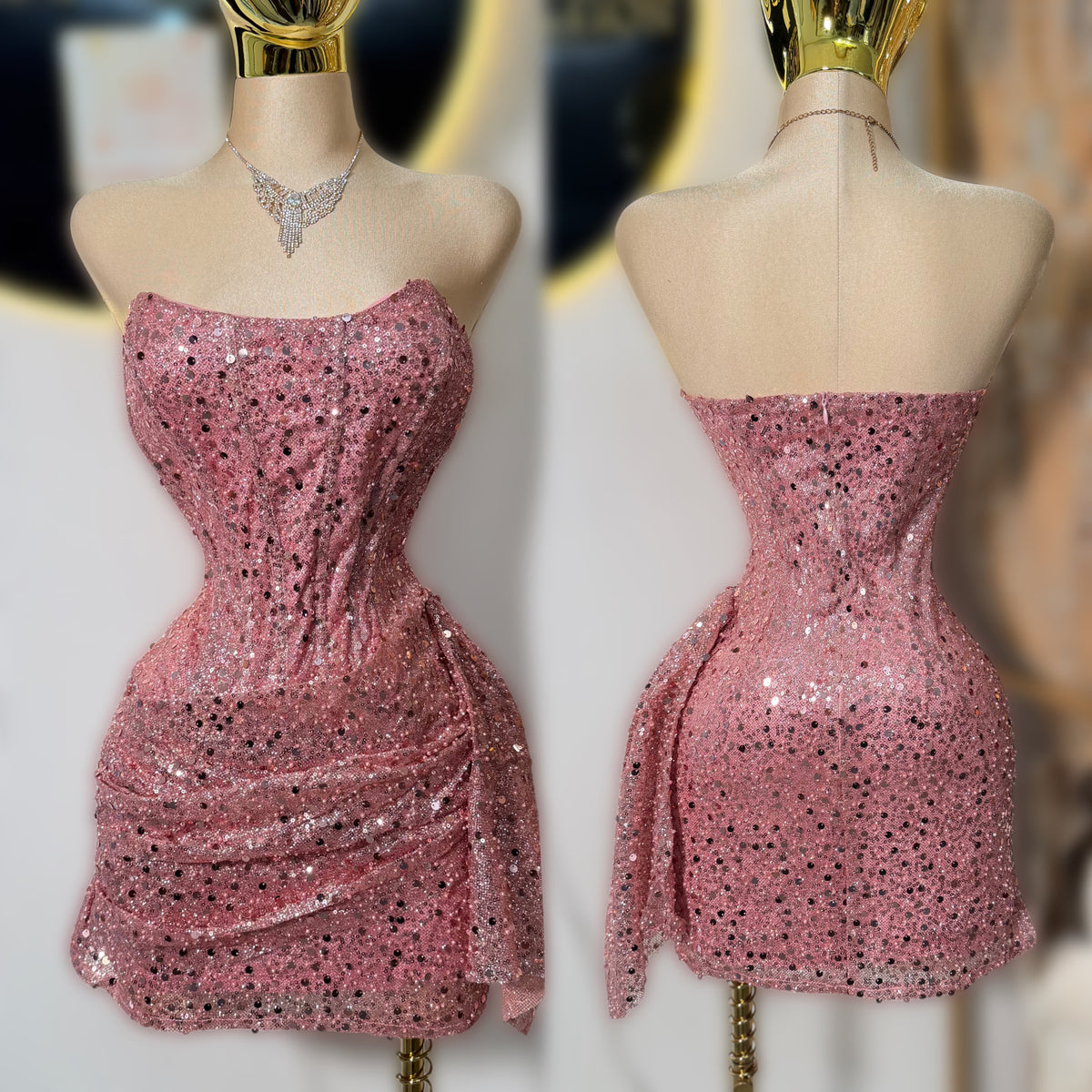 Vestido rosa perlas y lentejuelas ✨🩷