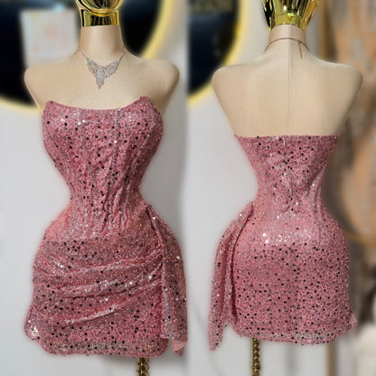 Vestido rosa perlas y lentejuelas ✨🩷