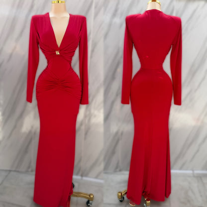 Vestido rojo licra broche dorado ❤️