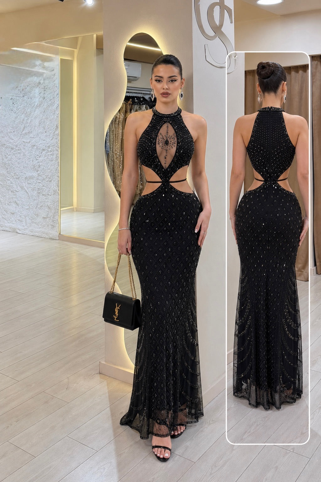Vestido negro pedrería 🖤✨