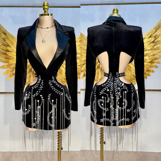 Vestido negro terciopelo
