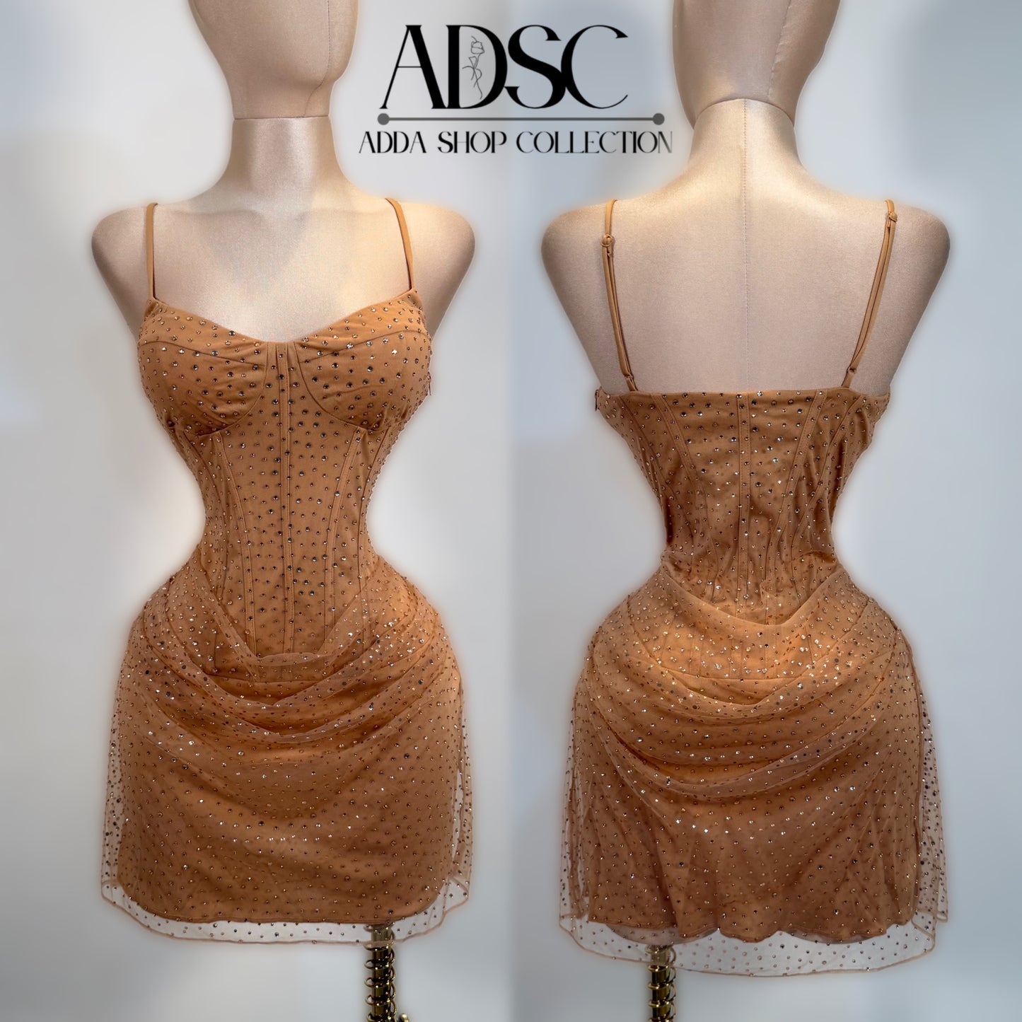 Vestido dorado pedrería ✨