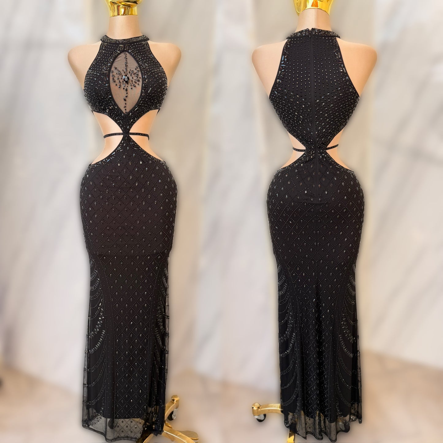 Vestido negro pedrería 🖤✨