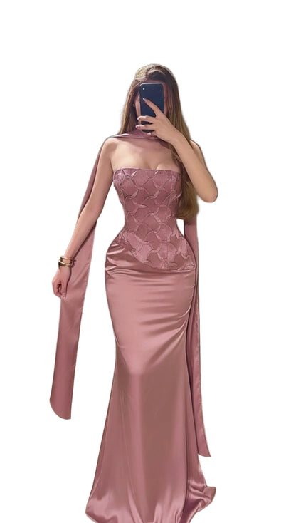 Vestido rosa palo satín ✨🩷