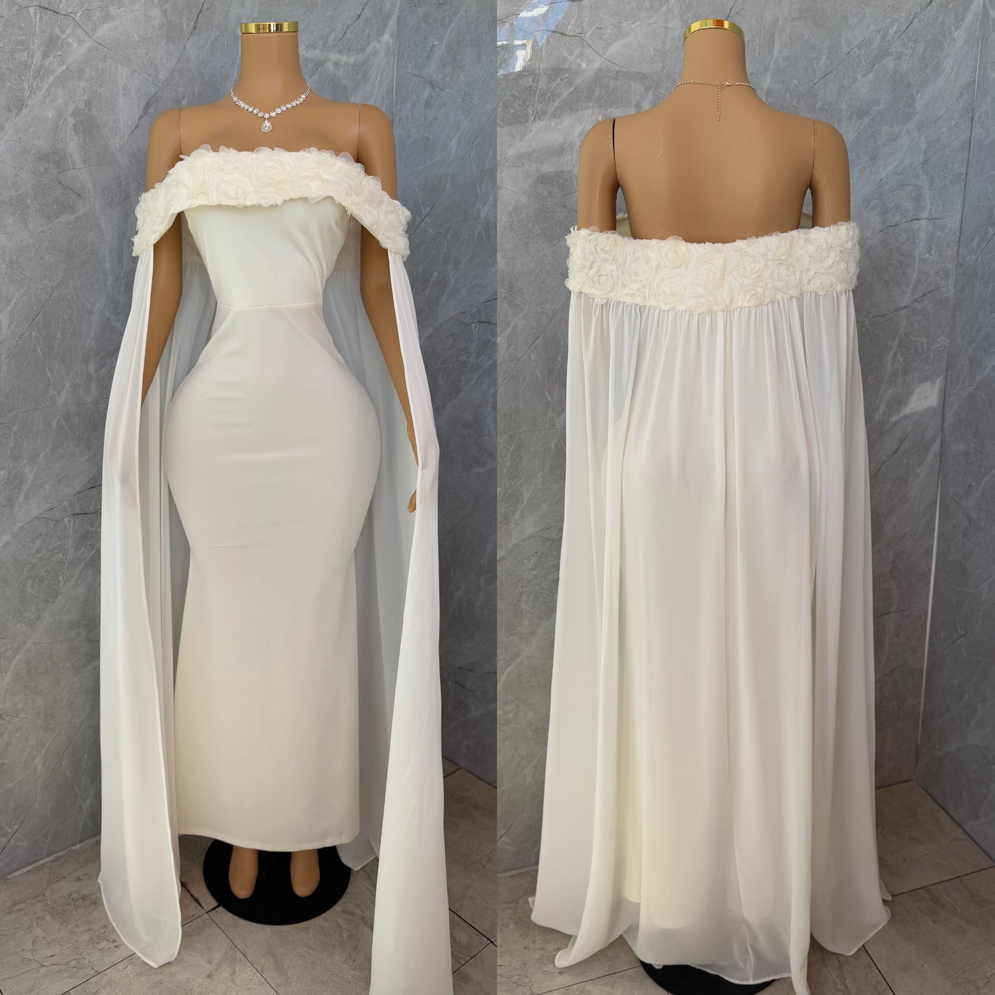 Vestido beige capa ✨🤍