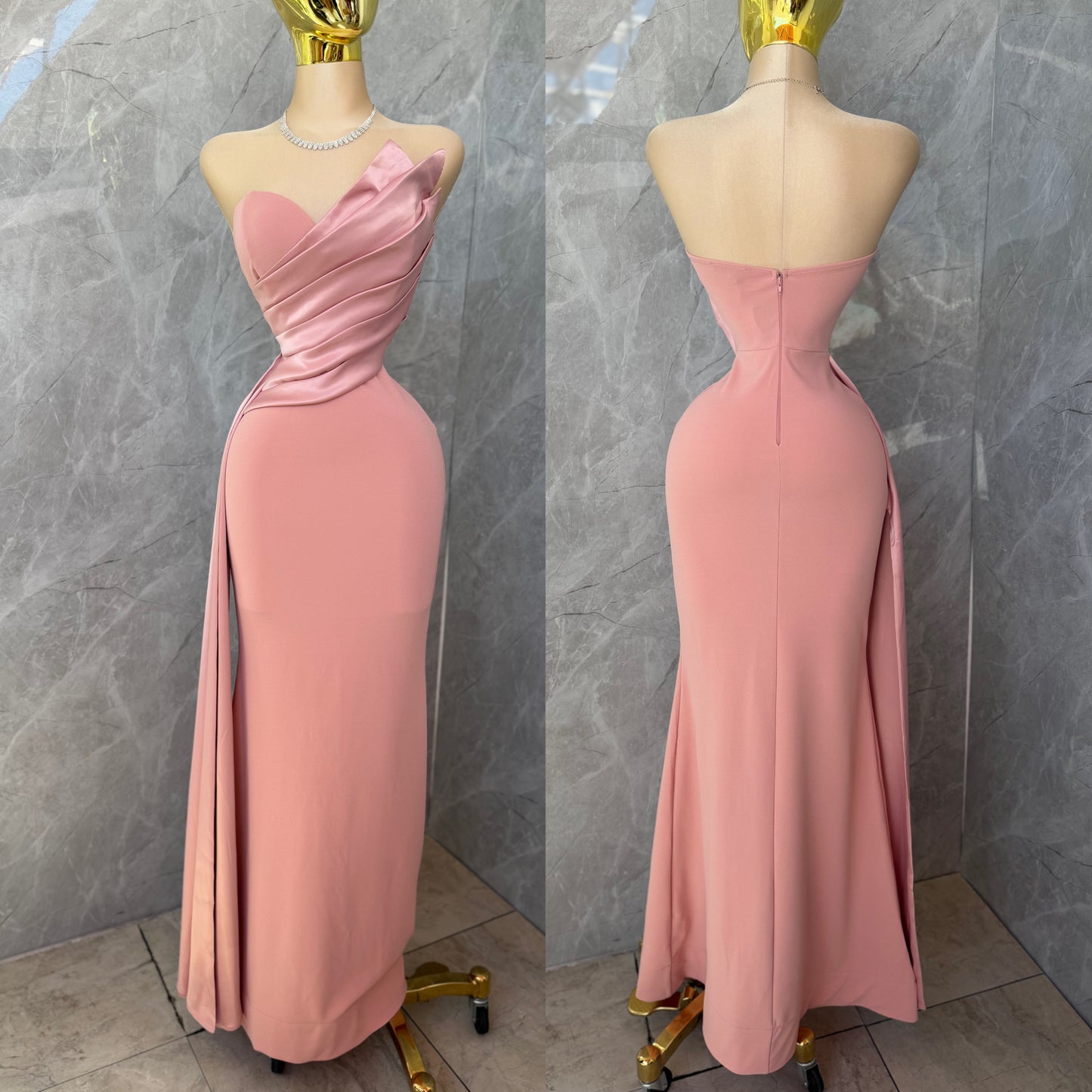Vestido rosa strapless 🩷