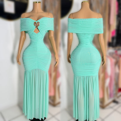 Vestido verde menta mesh