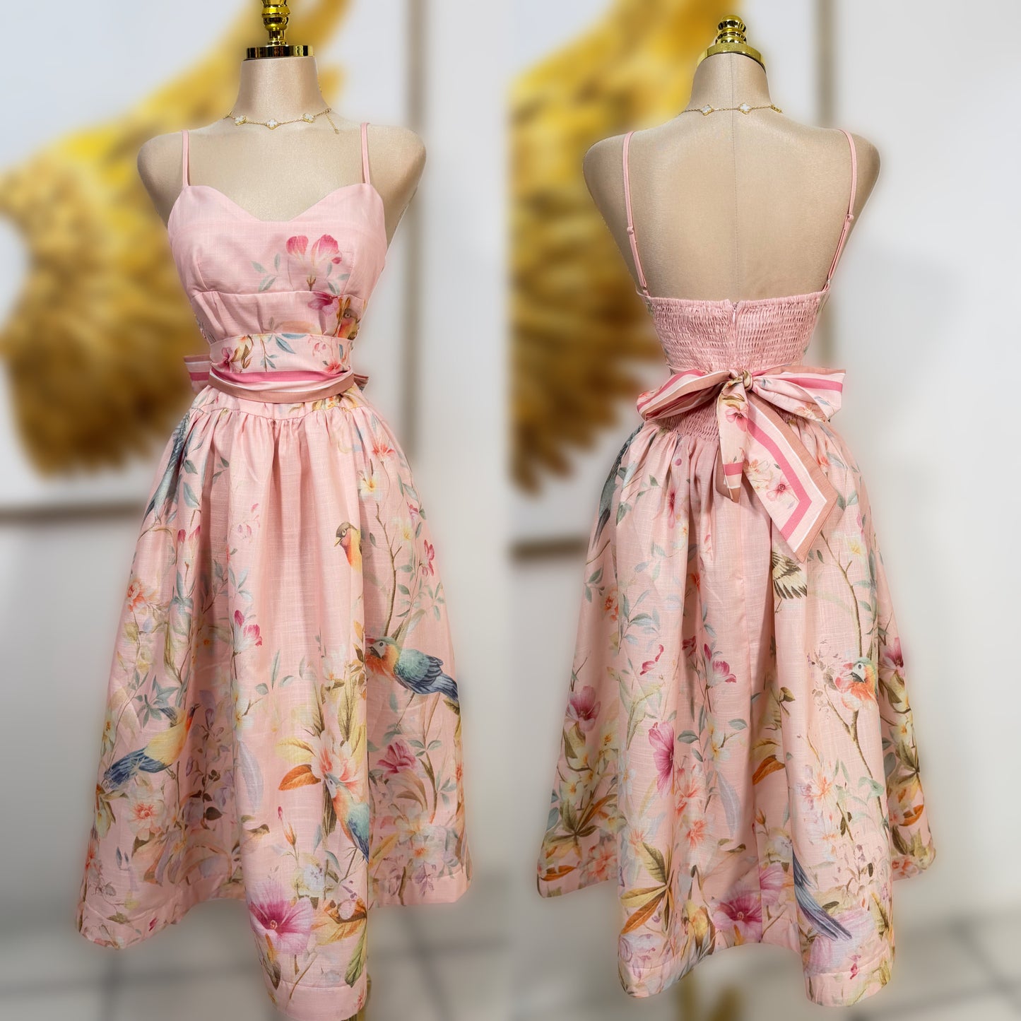 Vestido rosa flores 🩷