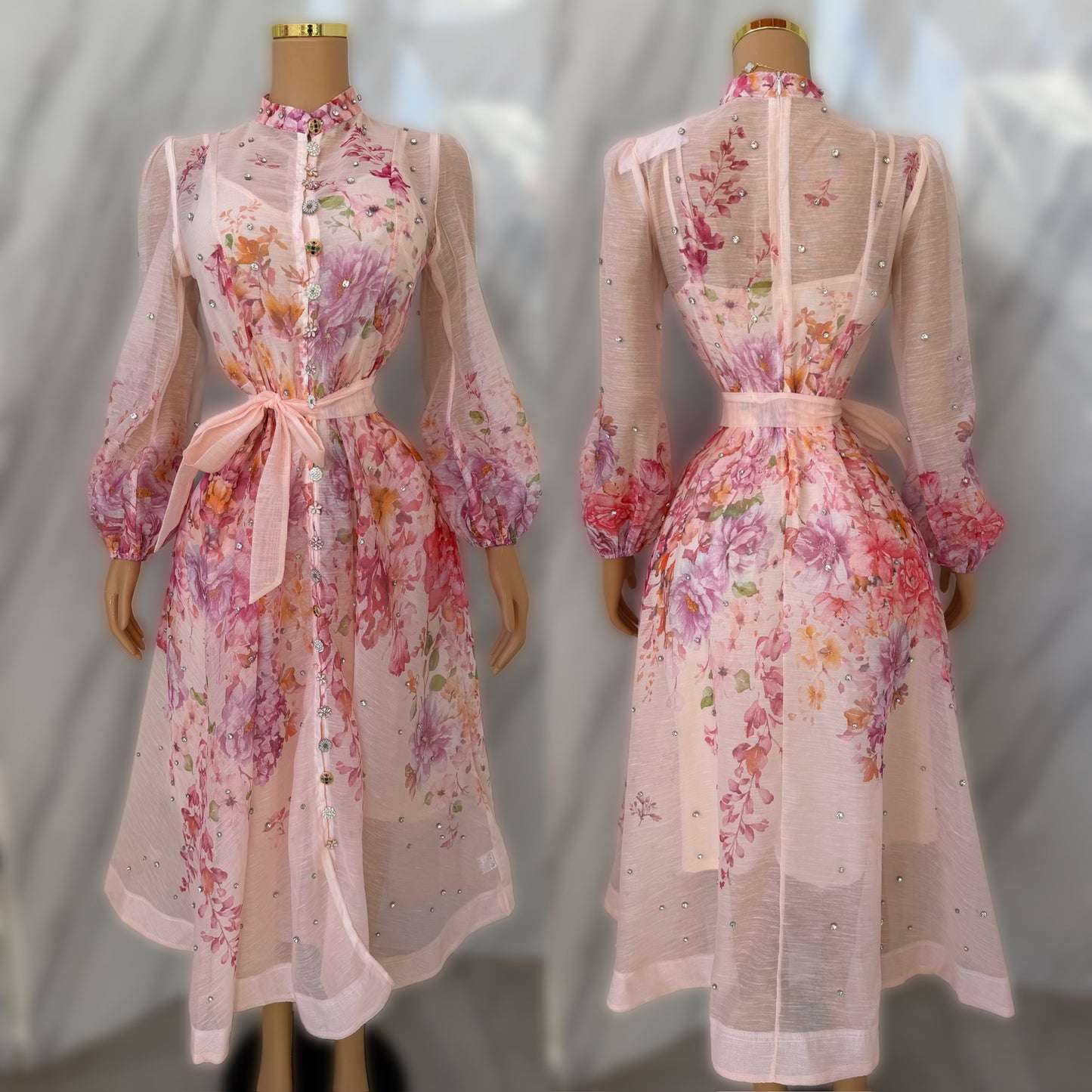 Vestido rosa pedrería ✨