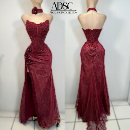 Vestido vino encaje 🍷