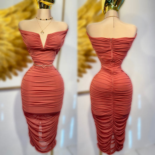 Vestido mesh mauve 🌸