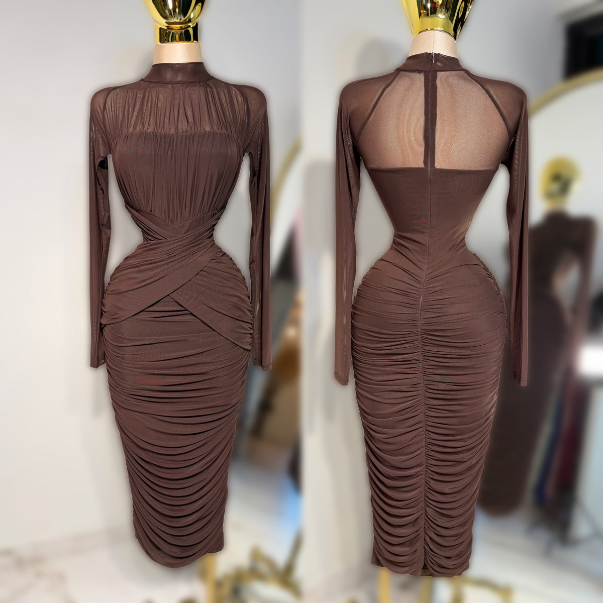 Vestido café mesh 🤎