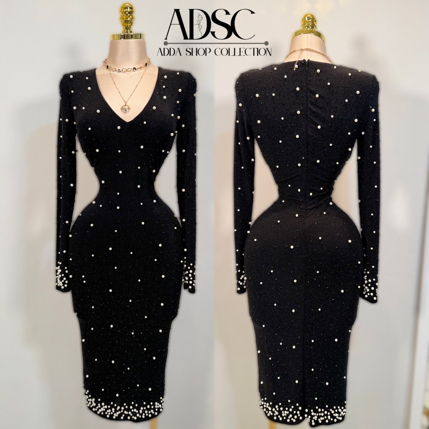 Vestido negro perlas 🖤