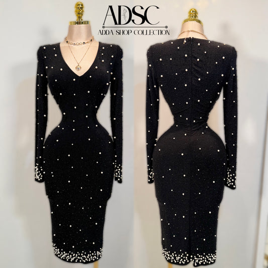 Vestido negro perlas 🖤