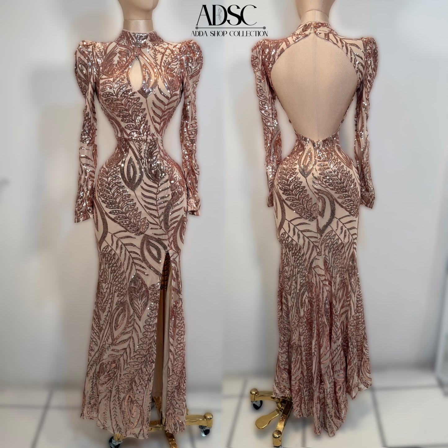 Vestido rose gold lentejuelas 🩷